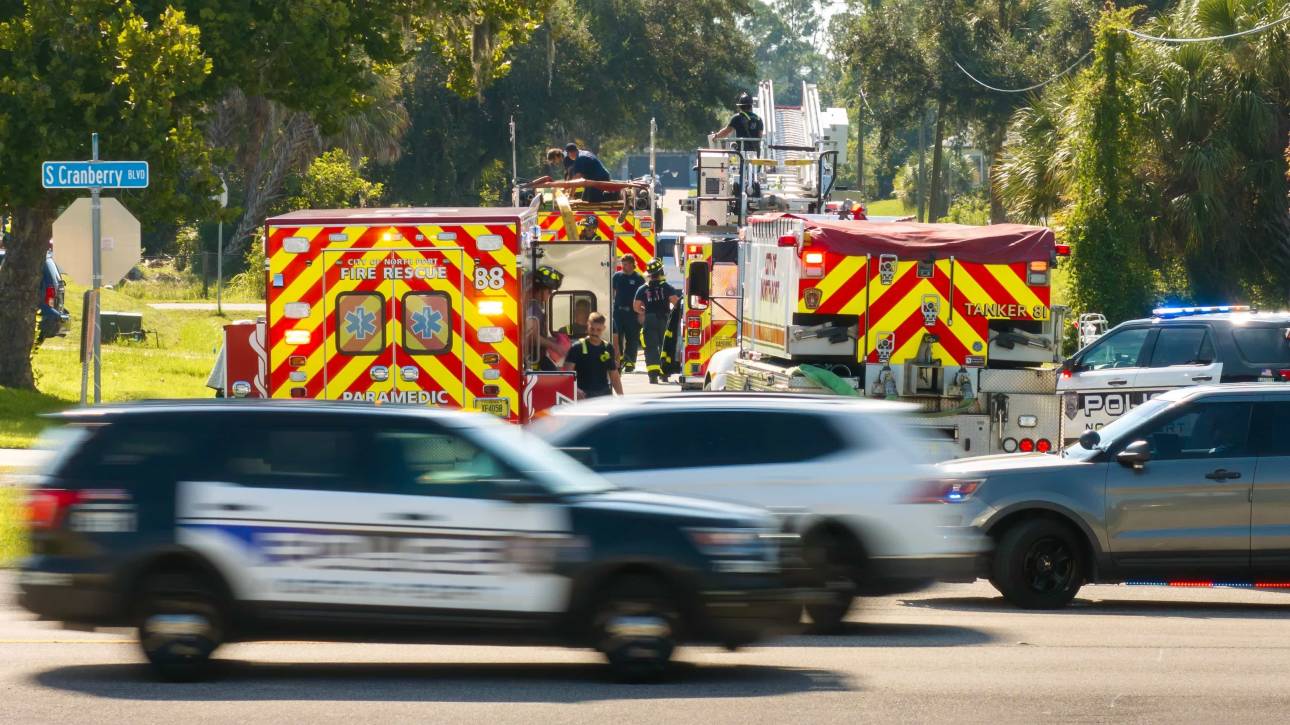 emergency fire service deployed for a hazard