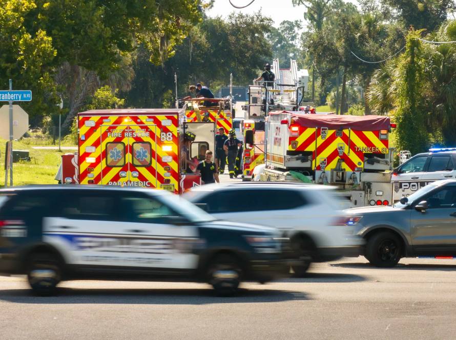 emergency fire service deployed for a hazard